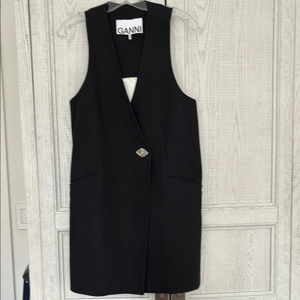 Ganni Black Mini Dress